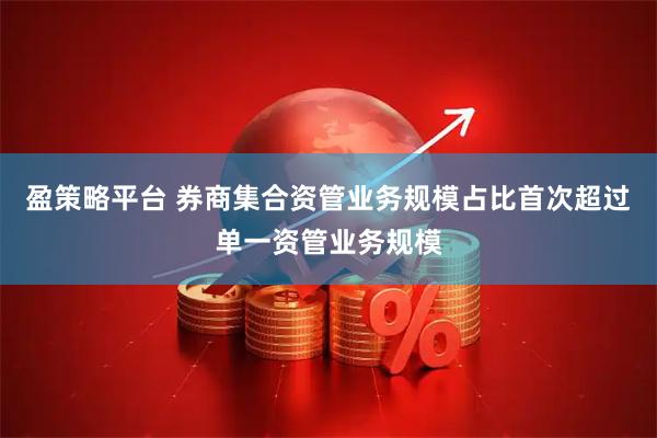 盈策略平台 券商集合资管业务规模占比首次超过单一资管业务规模
